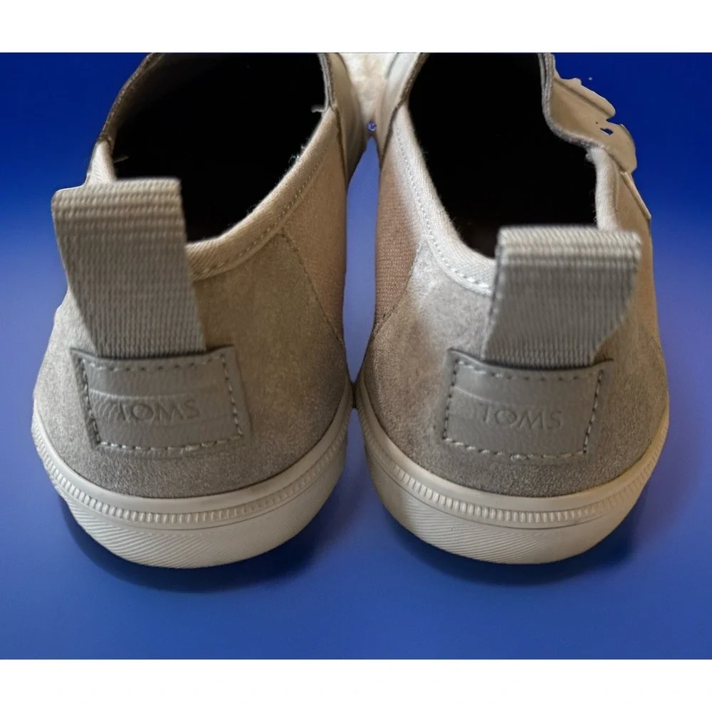 Toms Shoes‎ Mens 8.5 Alpargata Flats Slip On Gray Canvas Round Toe Comfort